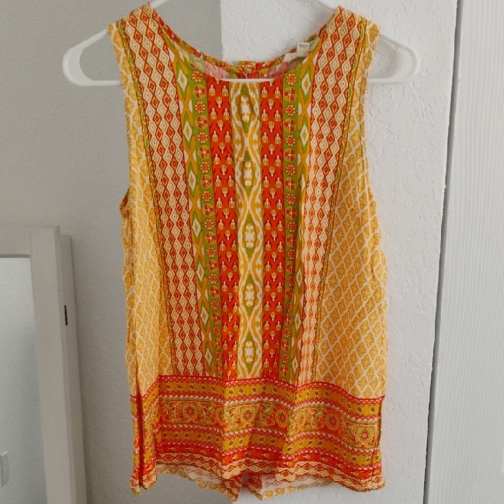Christian Siriano Yellow and Orange Sleeveless Tank Top